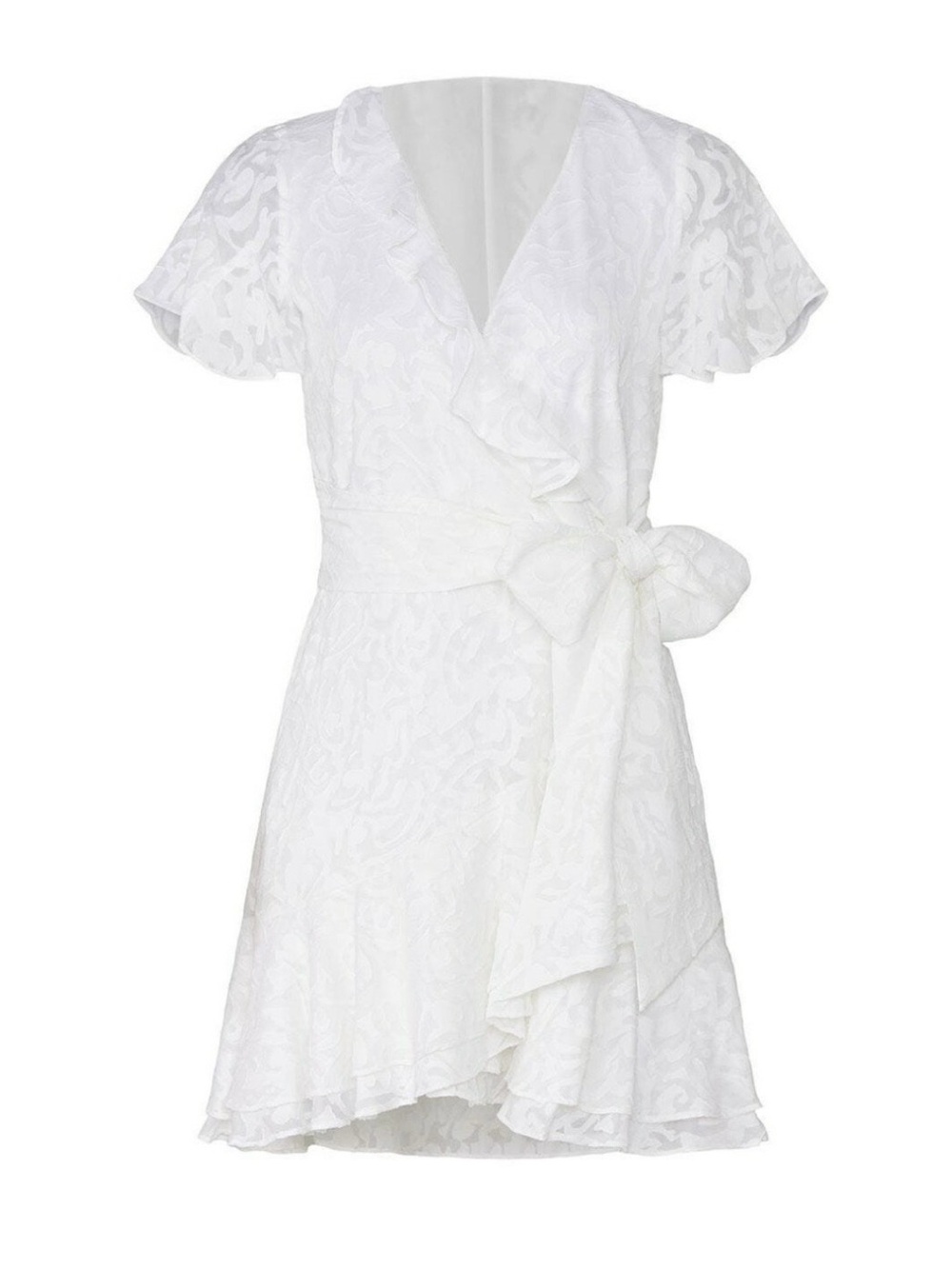 Tanya Taylor Silk Wrap White Bianca  II  Mini Dress--Petite  Size 4 Retail $495